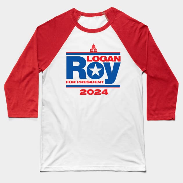 Logan Roy for President Baseball T-Shirt by MindsparkCreative